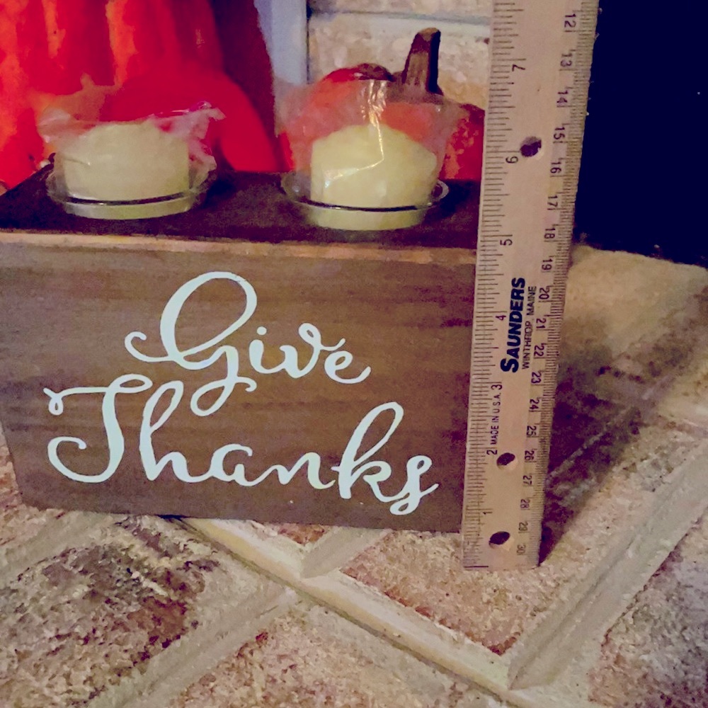 Wooden Candle Holder Give Thanks - Picture 3 of 4